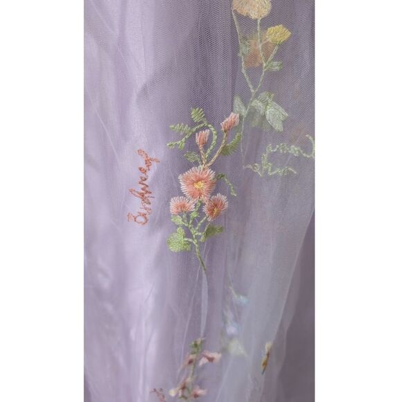 Zapaka Lavender Tulle A Line Corset Plus Size Prom Dress with Embroidered NWT - Picture 10 of 13